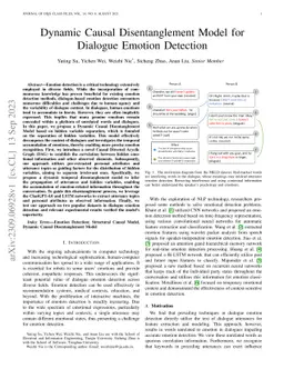 Dynamic Causal Disentanglement Model for Dialogue Emotion Detection