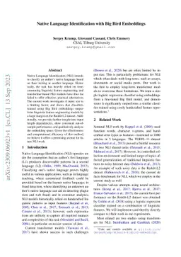 Native Language Identification with Big Bird Embeddings