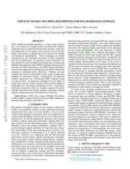 Implicit Neural Multiple Description for DNA-based data storage