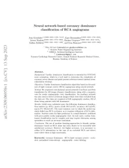 Neural network-based coronary dominance classification of RCA angiograms