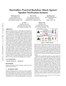 MASTERKEY: Practical Backdoor Attack Against Speaker Verification
  Systems