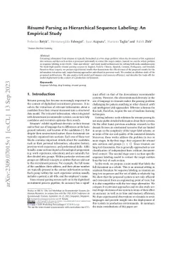 Résumé Parsing as Hierarchical Sequence Labeling: An Empirical Study