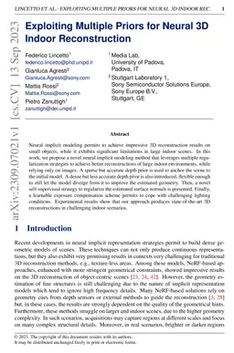 Exploiting Multiple Priors for Neural 3D Indoor Reconstruction