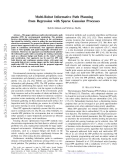 Multi-Robot Informative Path Planning from Regression with Sparse
  Gaussian Processes (with Appendix)