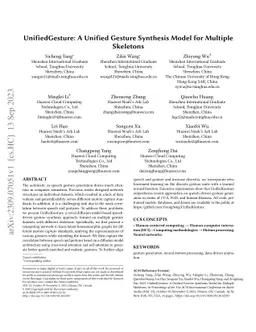 UnifiedGesture: A Unified Gesture Synthesis Model for Multiple Skeletons