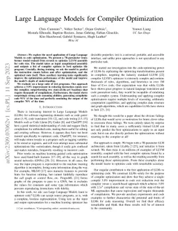 Large Language Models for Compiler Optimization