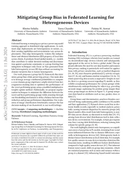 Mitigating Group Bias in Federated Learning for Heterogeneous Devices
