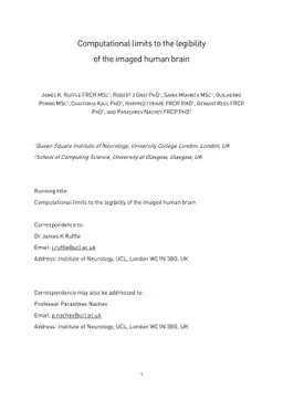 Computational limits to the legibility of the imaged human brain