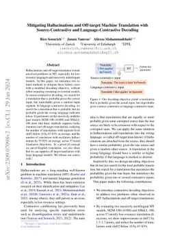 Mitigating Hallucinations and Off-target Machine Translation with
  Source-Contrastive and Language-Contrastive Decoding