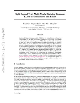 Sight Beyond Text: Multi-Modal Training Enhances LLMs in Truthfulness
  and Ethics