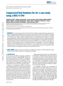 Compressed Real Numbers for AI: a case-study using a RISC-V CPU