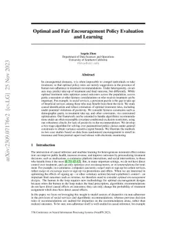 Optimal and Fair Encouragement Policy Evaluation and Learning