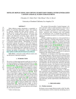 Mitigate Replication and Copying in Diffusion Models with Generalized
  Caption and Dual Fusion Enhancement