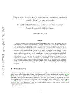 All you need is spin: SU(2) equivariant variational quantum circuits
  based on spin networks