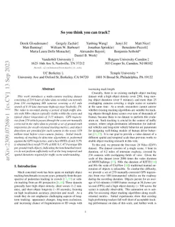 So you think you can track?