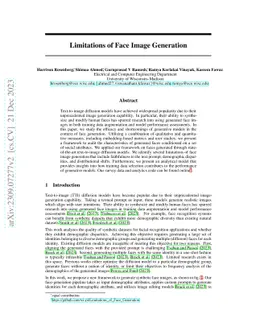 Limitations of Face Image Generation