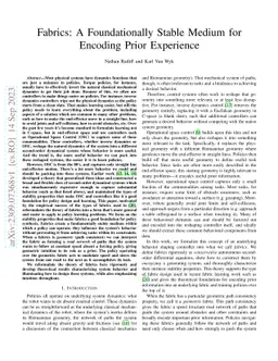 Fabrics: A Foundationally Stable Medium for Encoding Prior Experience