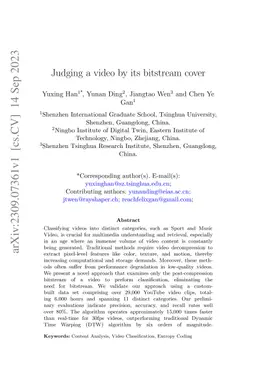 Judging a video by its bitstream cover