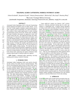 Training Audio Captioning Models without Audio