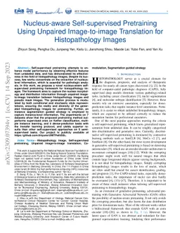 Nucleus-aware Self-supervised Pretraining Using Unpaired Image-to-image
  Translation for Histopathology Images
