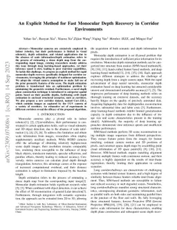 An Explicit Method for Fast Monocular Depth Recovery in Corridor
  Environments