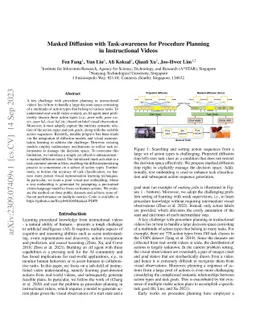 Masked Diffusion with Task-awareness for Procedure Planning in
  Instructional Videos