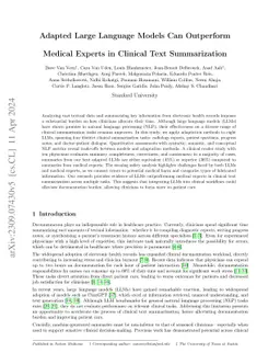 Adapted Large Language Models Can Outperform Medical Experts in Clinical
  Text Summarization
