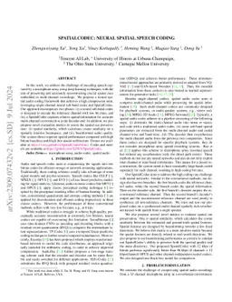 SpatialCodec: Neural Spatial Speech Coding
