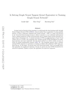 Is Solving Graph Neural Tangent Kernel Equivalent to Training Graph
  Neural Network?