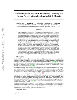 Where2Explore: Few-shot Affordance Learning for Unseen Novel Categories
  of Articulated Objects