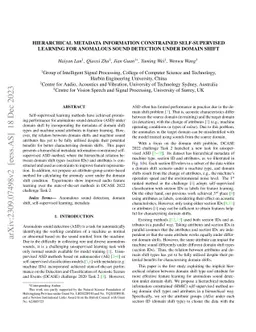 Hierarchical Metadata Information Constrained Self-Supervised Learning
  for Anomalous Sound Detection Under Domain Shift