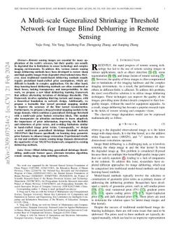 A Multi-scale Generalized Shrinkage Threshold Network for Image Blind
  Deblurring in Remote Sensing