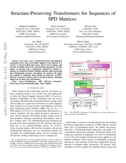 Structure-Preserving Transformers for Sequences of SPD Matrices