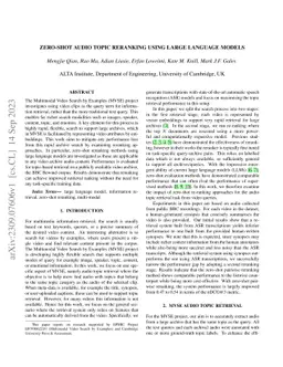 Zero-shot Audio Topic Reranking using Large Language Models