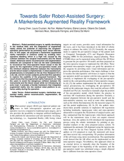 Towards Safer Robot-Assisted Surgery: A Markerless Augmented Reality
  Framework