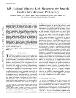 RIS-Assisted Wireless Link Signatures for Specific Emitter
  Identification