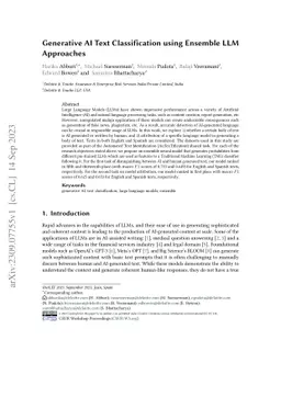 Generative AI Text Classification using Ensemble LLM Approaches