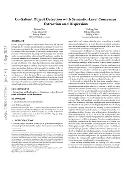 Co-Salient Object Detection with Semantic-Level Consensus Extraction and
  Dispersion