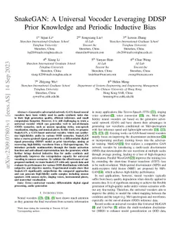 SnakeGAN: A Universal Vocoder Leveraging DDSP Prior Knowledge and
  Periodic Inductive Bias