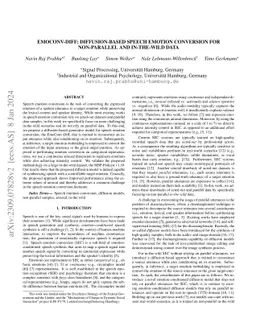 EMOCONV-DIFF: Diffusion-based Speech Emotion Conversion for Non-parallel
  and In-the-wild Data