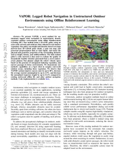 VAPOR: Legged Robot Navigation in Outdoor Vegetation Using Offline
  Reinforcement Learning