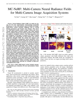 MC-NeRF: Multi-Camera Neural Radiance Fields for Multi-Camera Image
  Acquisition Systems