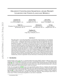 Gradient constrained sharpness-aware prompt learning for vision-language
  models