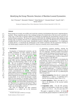 Identifying the Group-Theoretic Structure of Machine-Learned Symmetries