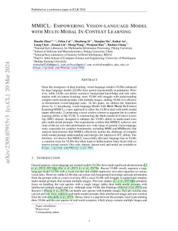 MMICL: Empowering Vision-language Model with Multi-Modal In-Context
  Learning
