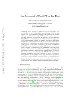 An Assessment of ChatGPT on Log Data