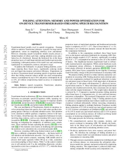 Folding Attention: Memory and Power Optimization for On-Device
  Transformer-based Streaming Speech Recognition