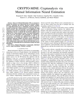 CRYPTO-MINE: Cryptanalysis via Mutual Information Neural Estimation