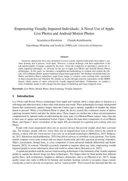 Empowering Visually Impaired Individuals: A Novel Use of Apple Live
  Photos and Android Motion Photos