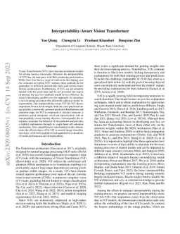Interpretability-Aware Vision Transformer